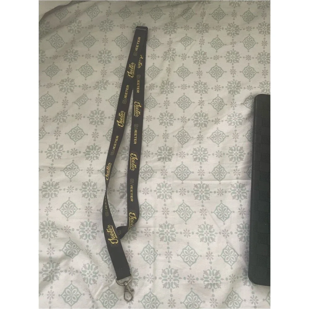 Jeeter Branded Black & Gold Lanyard with Metal Clip